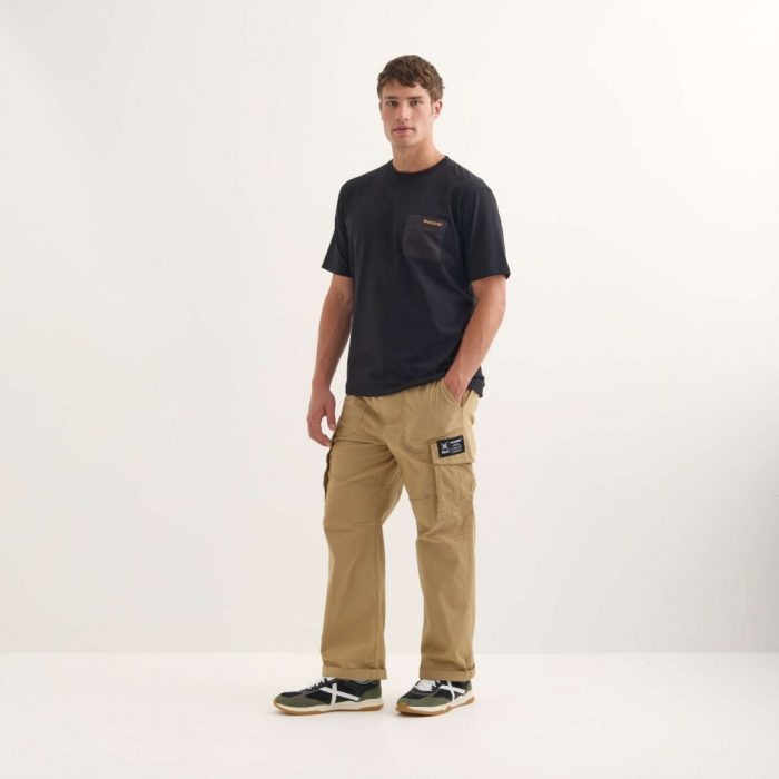 Camiseta MUNICH Collage streetwear hombre de algodón orgánico negro - NEGRO