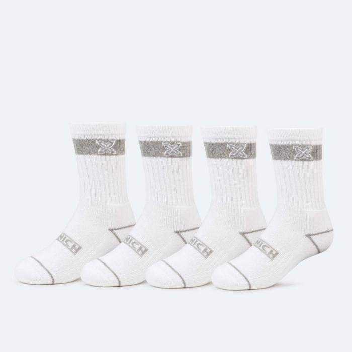 Calcetines MUNICH crew sport de algodón-poliéster-espandex blanco -