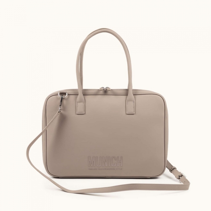 ESSENCE RECYCLED FW25 SHOPPER C/TAUPE - MARRÓN