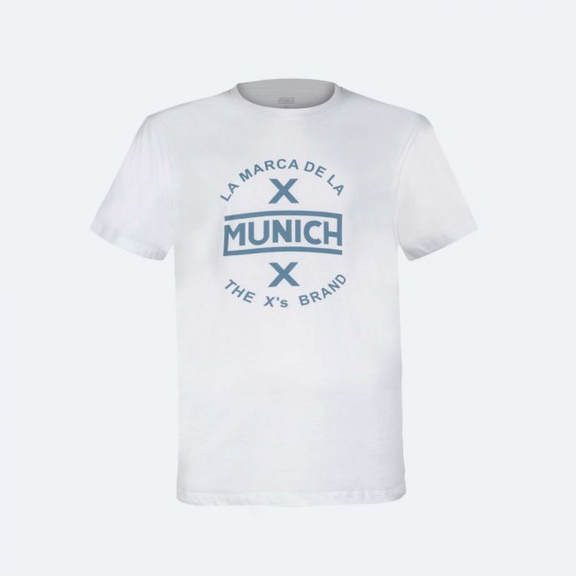 Camiseta MUNICH casual de algodón blanca - BLANCO