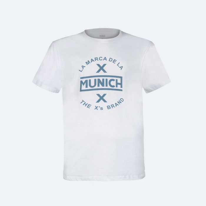 Camiseta MUNICH casual de algodón blanca - BLANCO
