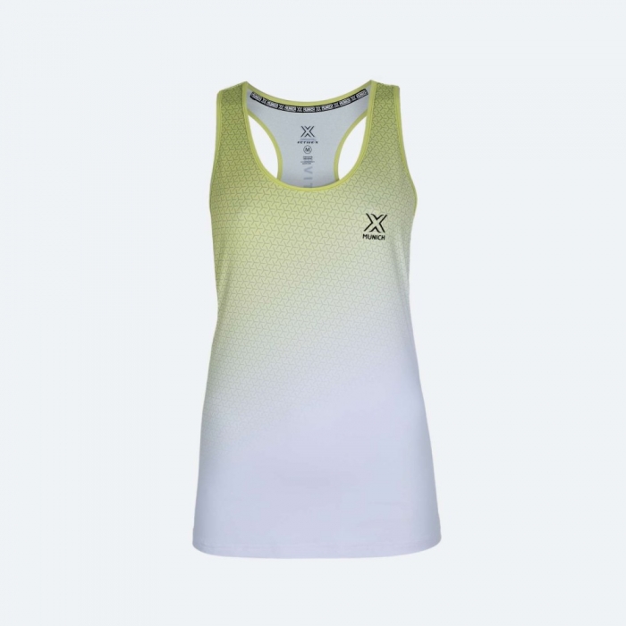 Camiseta sin mangas MUNICH Top Club de poliéster-elastano blanco/lima - BLANCO