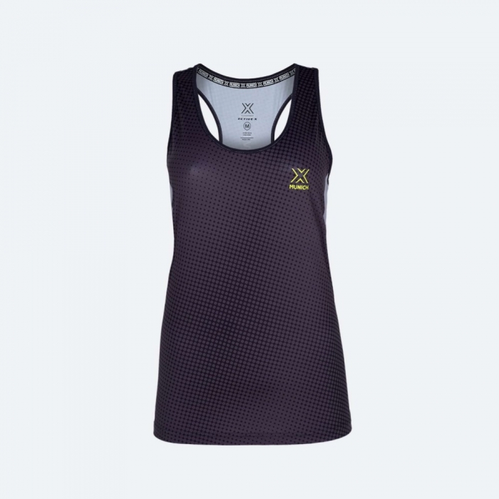 Camiseta sin mangas MUNICH Top Club de poliéster-elastano negro - NEGRO