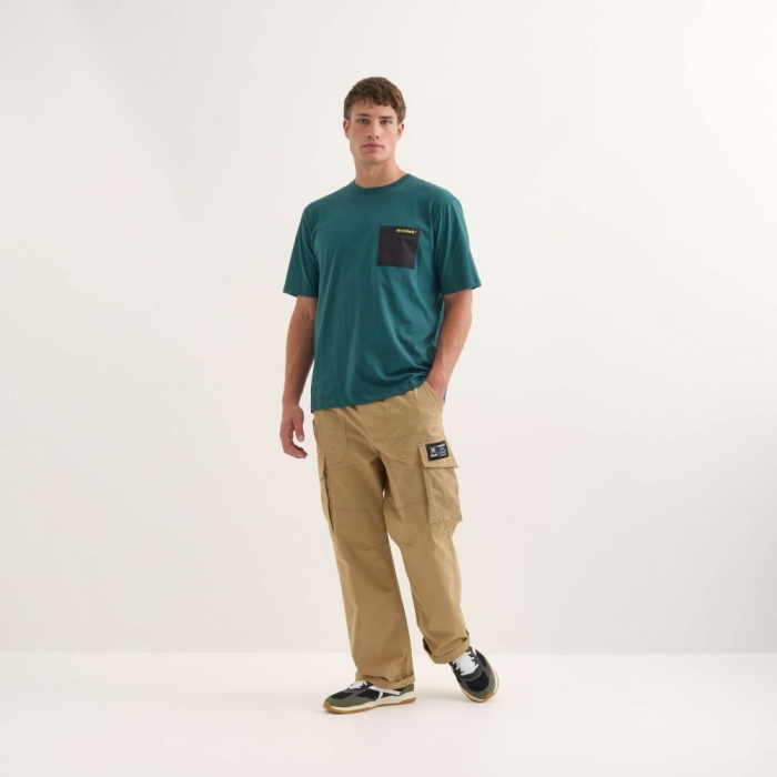 Camiseta MUNICH Ride streetwear hombre de algodón orgánico verde - VERDE