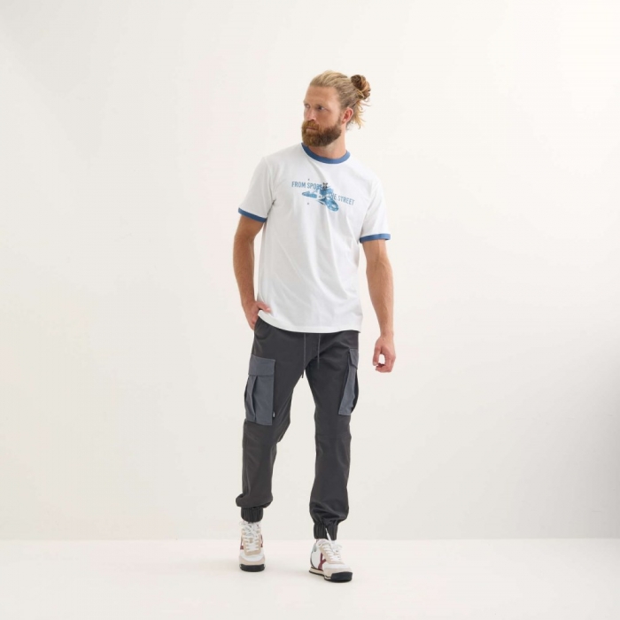 Camiseta MUNICH Barru lifestyle hombre de algodón orgánico blanco - BLANCO