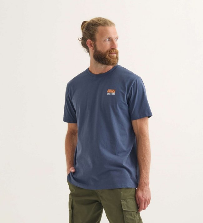 Camiseta MUNICH Compass lifestyle hombre de algodón orgánico navy - AZUL