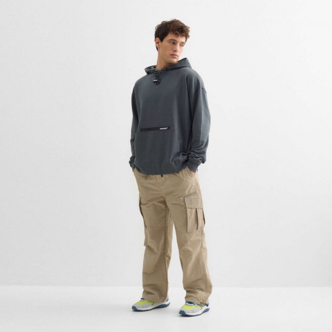 Sudadera con capucha MUNICH Galaxy streetwear de algodón orgánico antracita - NEGRO