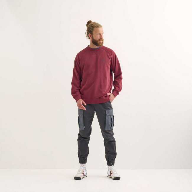 Sudadera MUNICH Bcn lifestyle hombre de algodón orgánico burdeos - ROJO