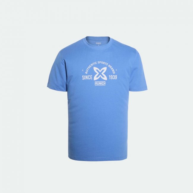 Camiseta MUNICH de algodón celeste - AZUL