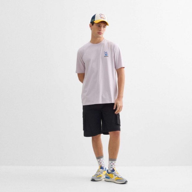 Camiseta oversize MUNICH streetwear de algodón orgánico lila - VIOLETA