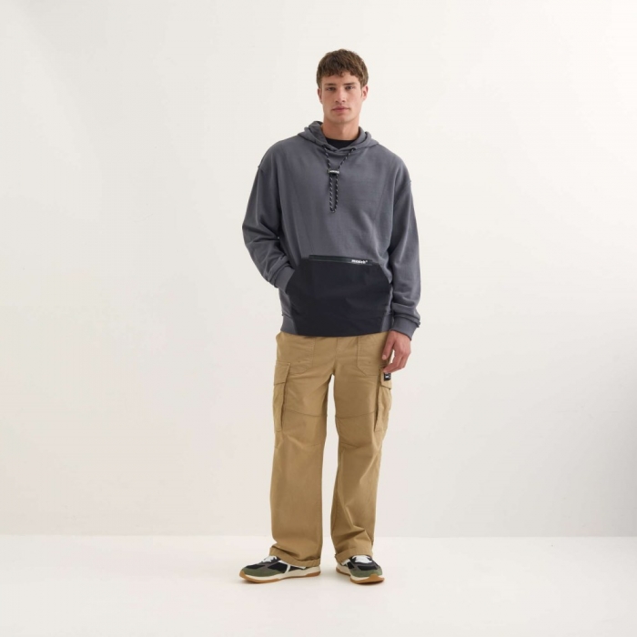 Sudadera MUNICH Space streetwear hombre de algodón antracita - GRIS