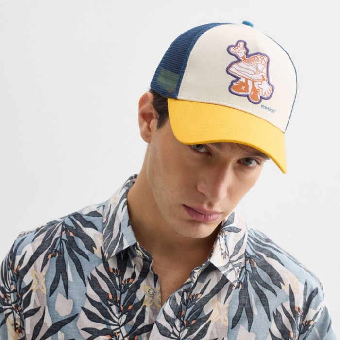 Gorra MUNICH trucker cartoon streetwear de algodón-poliéster tricolor - MULTICOLOR