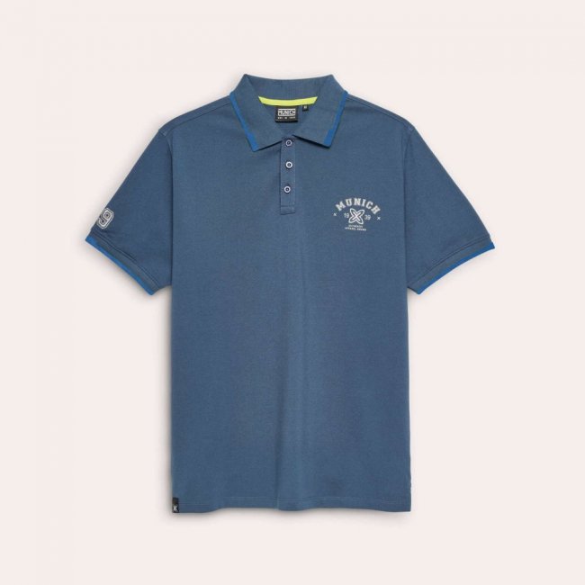 Polo MUNICH varsity lifestyle de algodón azul - AZUL