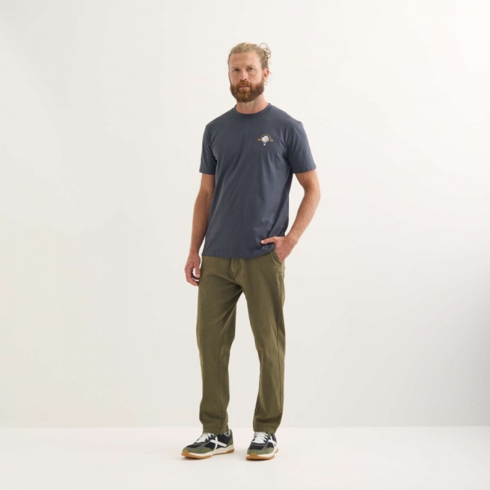 Camiseta MUNICH Reglamento lifestyle hombre de algodón orgánico antracita - GRIS