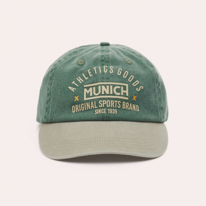 Gorra MUNICH athletics lifestyle de algodón caqui - VERDE