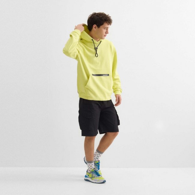 Sudadera con capucha MUNICH Galaxy streetwear de algodón orgánico lima - AMARILLO