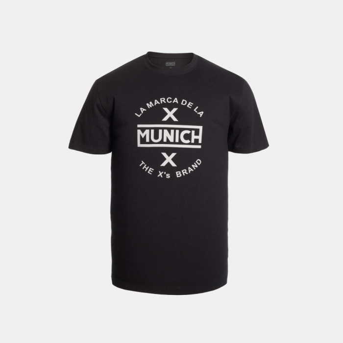 Camiseta MUNICH de algodón negra - NEGRO