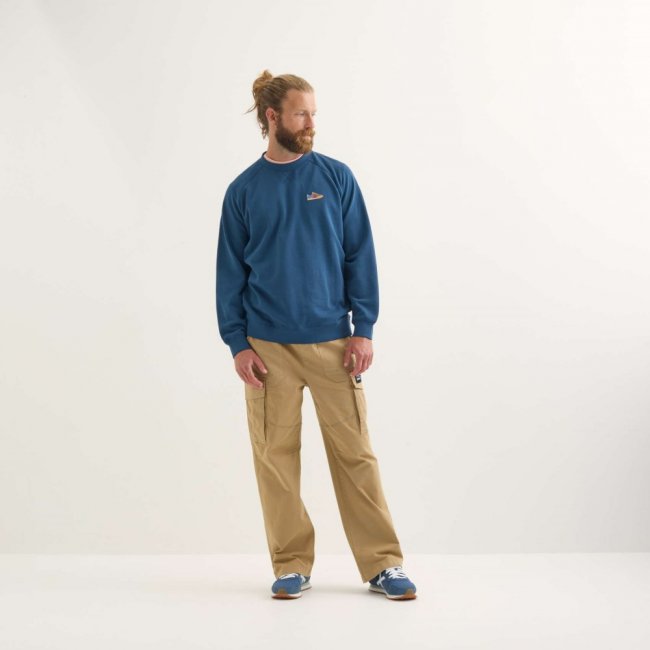 Sudadera MUNICH Eighties lifestyle hombre de algodón orgánico navy - AZUL