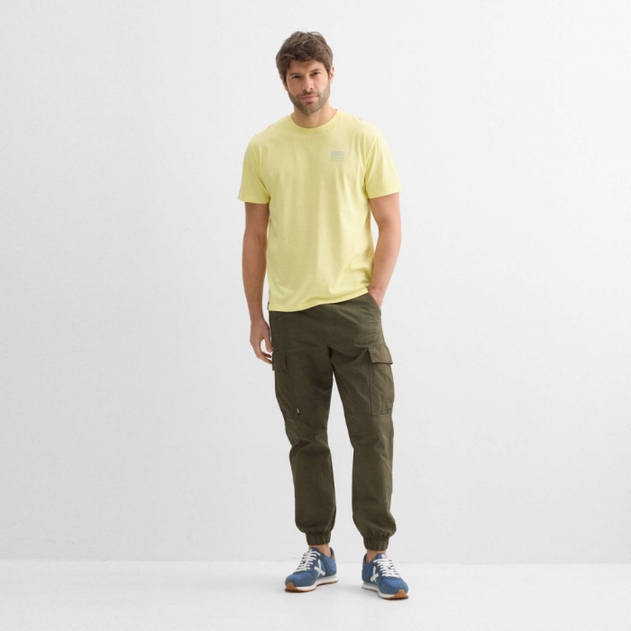 Camiseta regular MUNICH lifestyle de algodón orgánico amarilla - AMARILLO