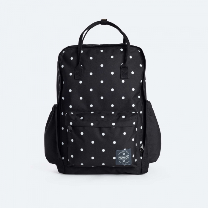 BACKPACK COUR BACKPACK COUR LARGE BLACK WHITE DOTS - NEGRO