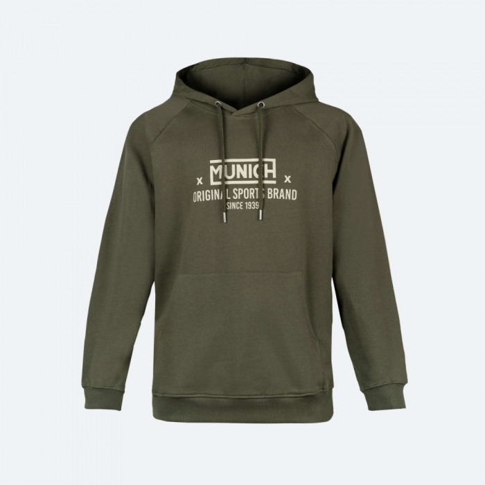Sudadera con capucha MUNICH Legend de algodón caqui - CAQUI
