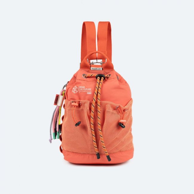 DEEP RECYCLED DRAWSTRING BACKPACK C/CORAL - NARANJA
