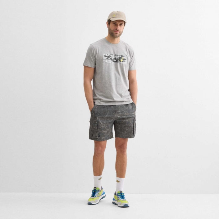 Camiseta regular MUNICH lifestyle de algodón orgánico-viscosa gris - GRIS