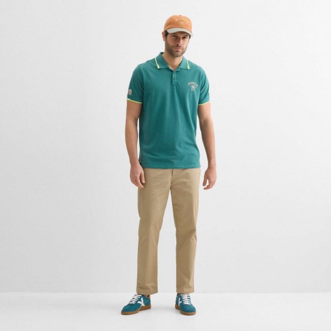 Polo MUNICH varsity lifestyle de algodón verde - VERDE