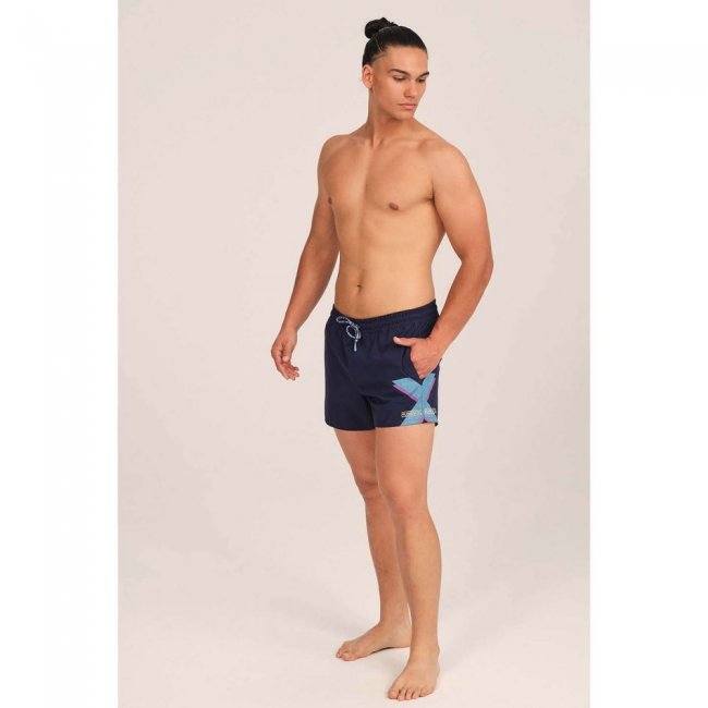 BAÑADOR HOMBRE ELÁSTICO CORTO MARINO -