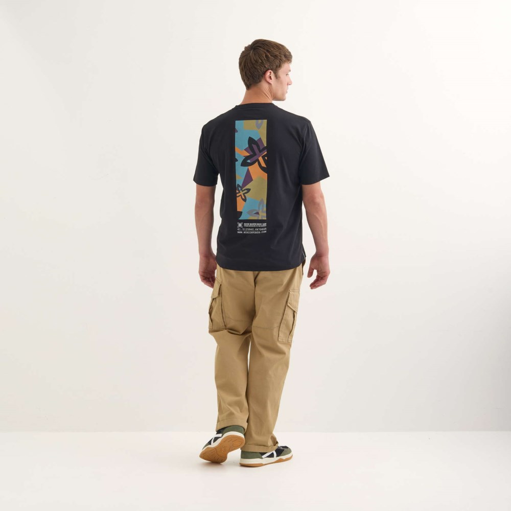 Camiseta MUNICH Collage streetwear hombre de algodón orgánico negro - NEGRO