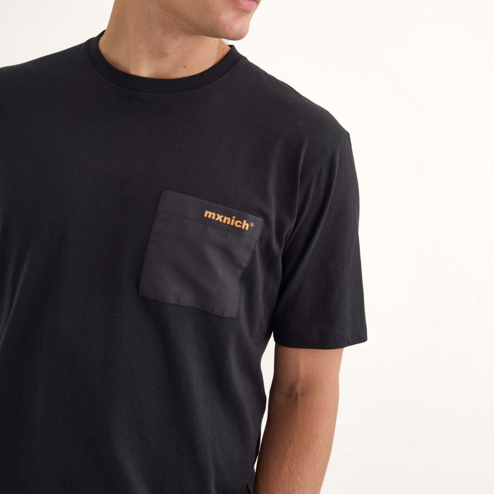 Camiseta MUNICH Collage streetwear hombre de algodón orgánico negro - NEGRO