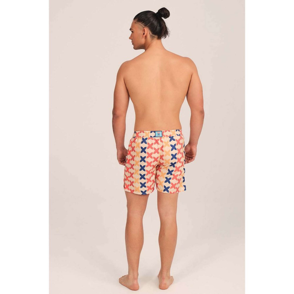 BAÑADOR HOMBRE ESTAMPADO LARGO NARANJA - 