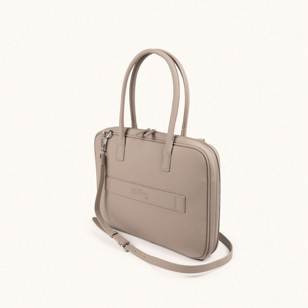 ESSENCE RECYCLED FW25 SHOPPER C/TAUPE - MARRÓN