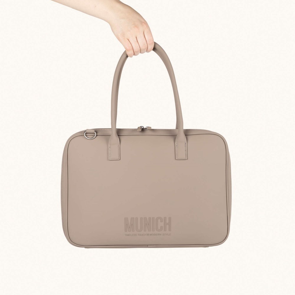 ESSENCE RECYCLED FW25 SHOPPER C/TAUPE - MARRÓN