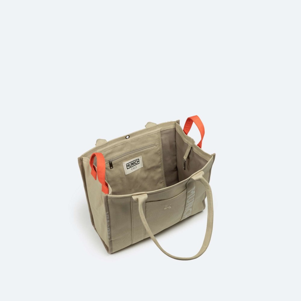 CALA SHOPPER C/TAUPE + ORANGE - CAMEL