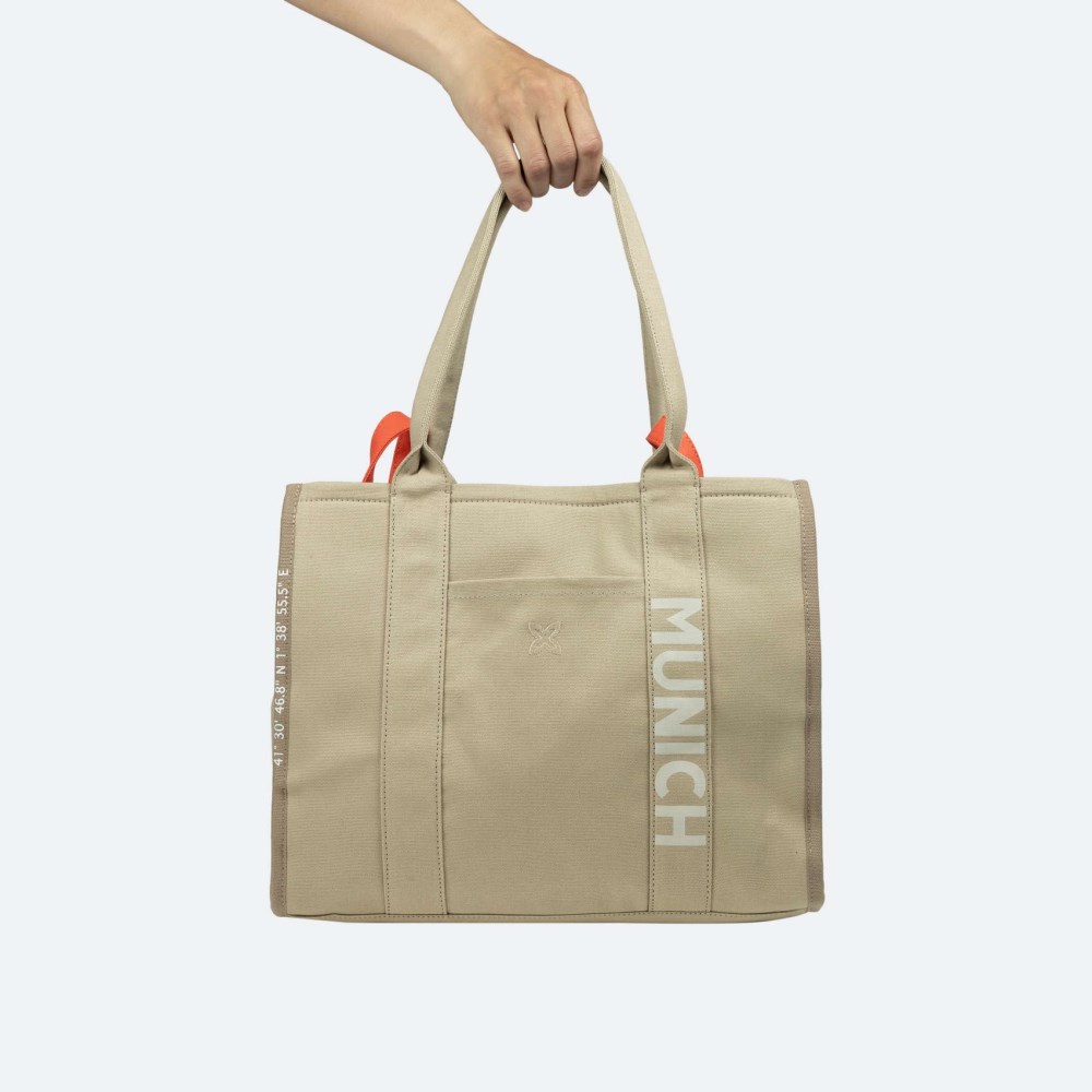 CALA SHOPPER C/TAUPE + ORANGE - CAMEL