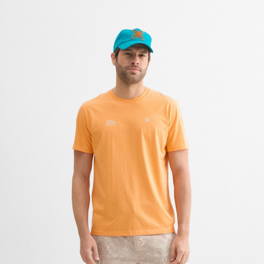 Camiseta regular MUNICH lifestyle de algodón orgánico naranja - NARANJA