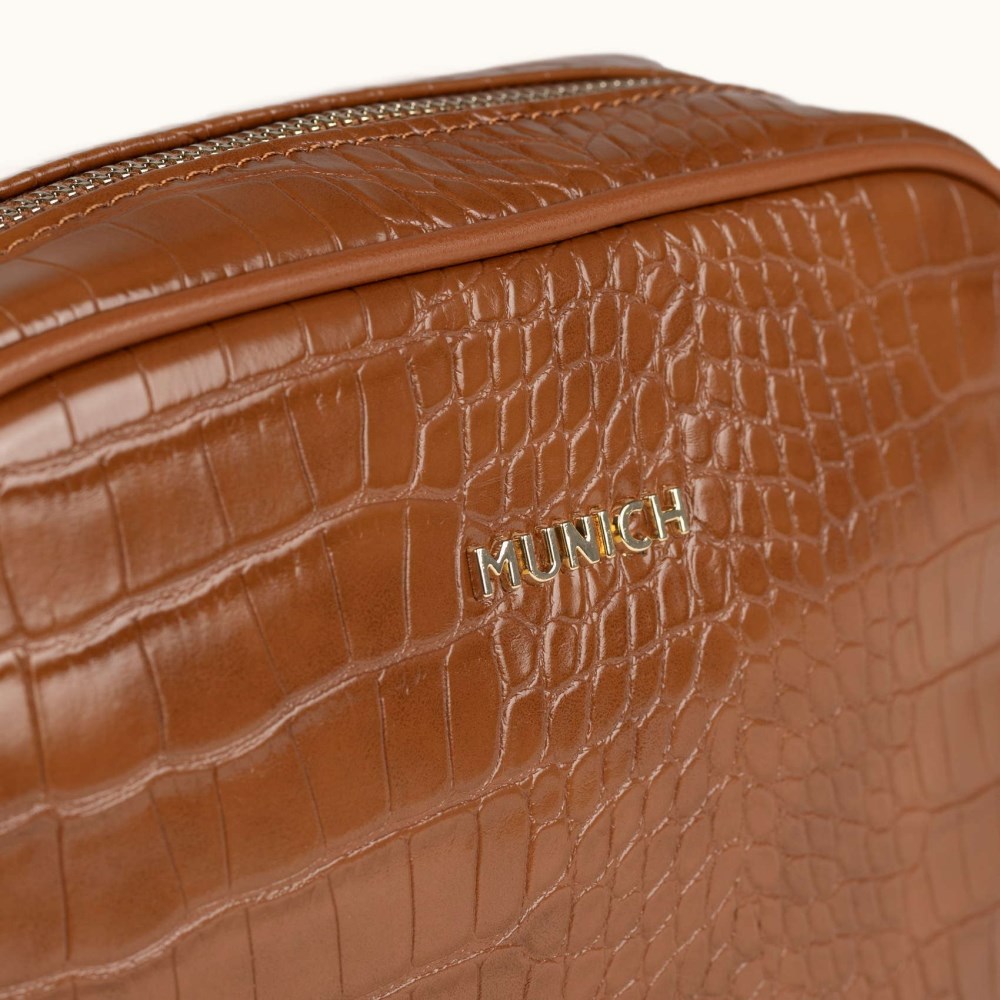 BLOCK CROCO FW25 CROSSBODY CAMERA C/BROWN - MARRÓN