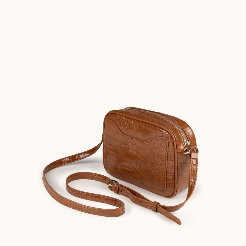 BLOCK CROCO FW25 CROSSBODY CAMERA C/BROWN - MARRÓN