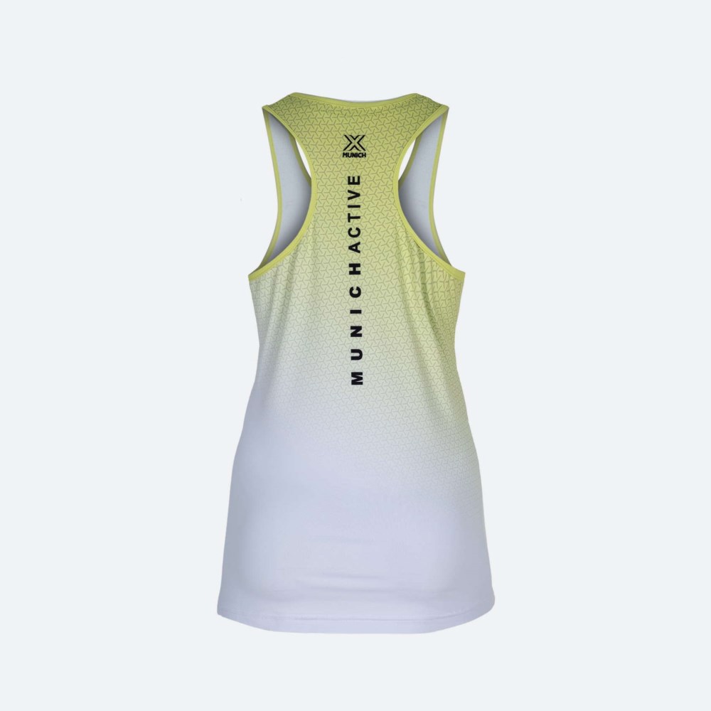 Camiseta sin mangas MUNICH Top Club de poliéster-elastano blanco/lima - BLANCO