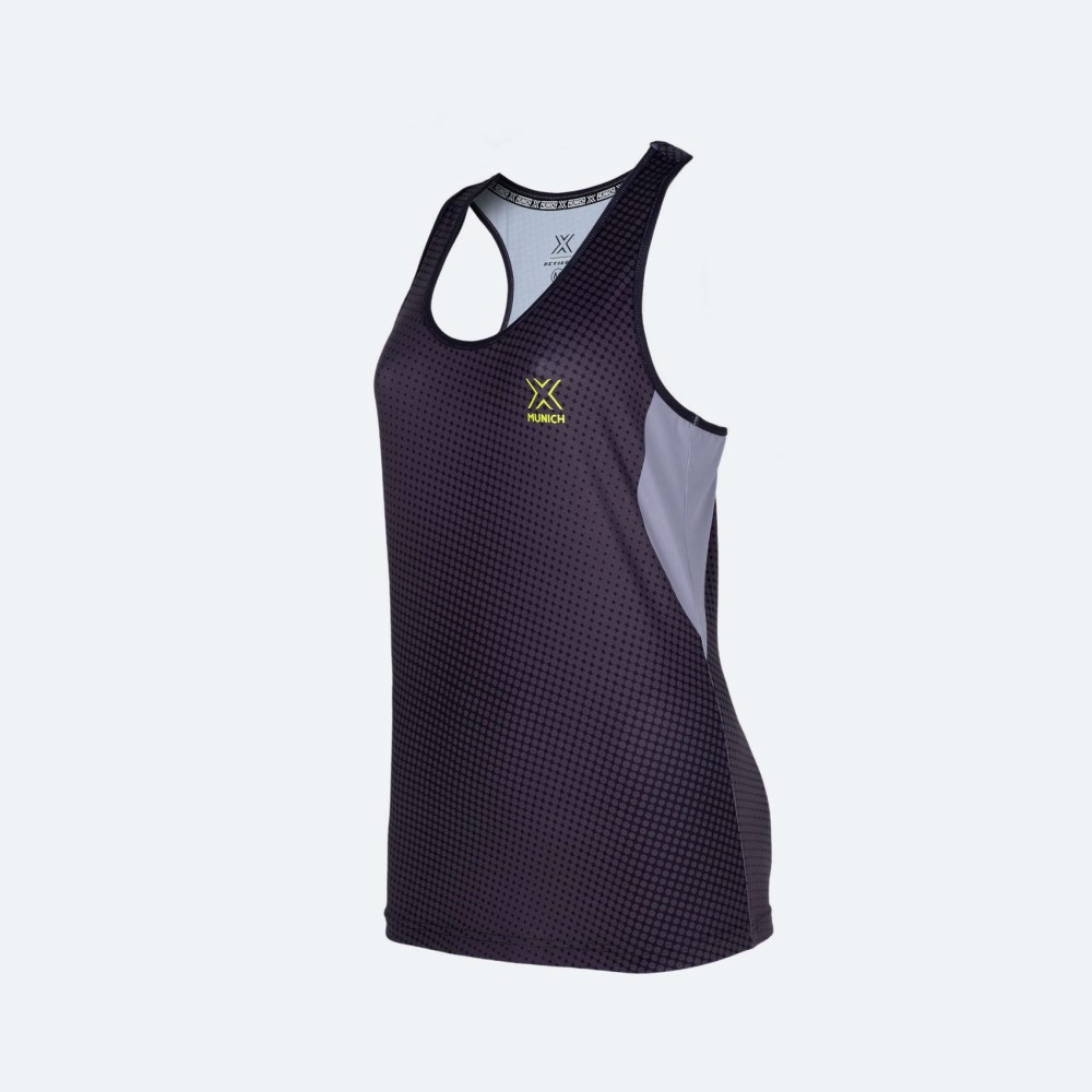 Camiseta sin mangas MUNICH Top Club de poliéster-elastano negro - NEGRO