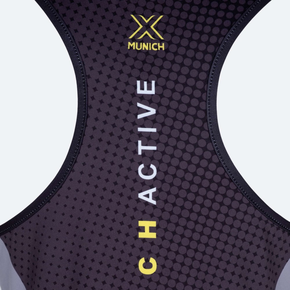 Camiseta sin mangas MUNICH Top Club de poliéster-elastano negro - NEGRO