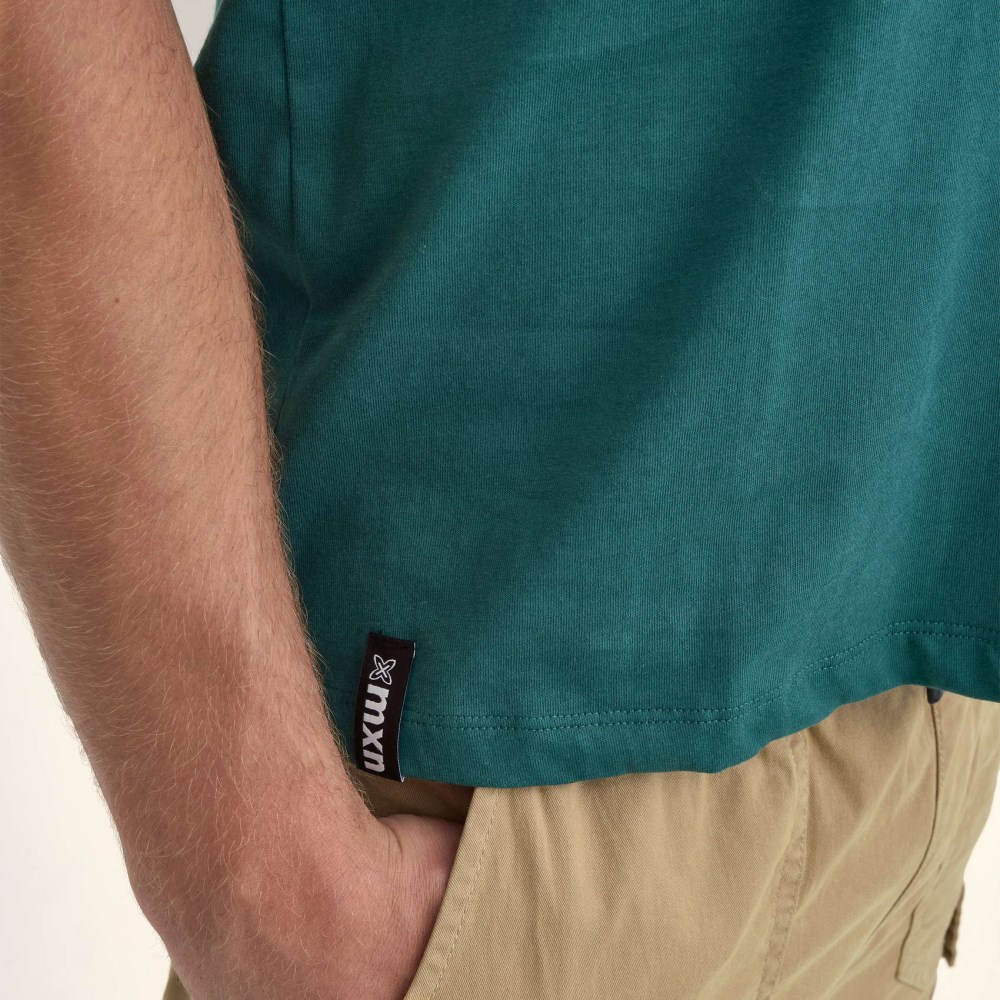 Camiseta MUNICH Ride streetwear hombre de algodón orgánico verde - VERDE