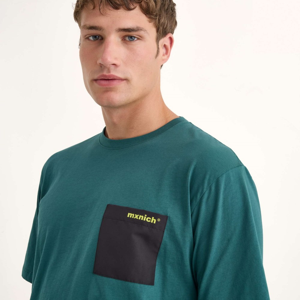 Camiseta MUNICH Ride streetwear hombre de algodón orgánico verde - VERDE