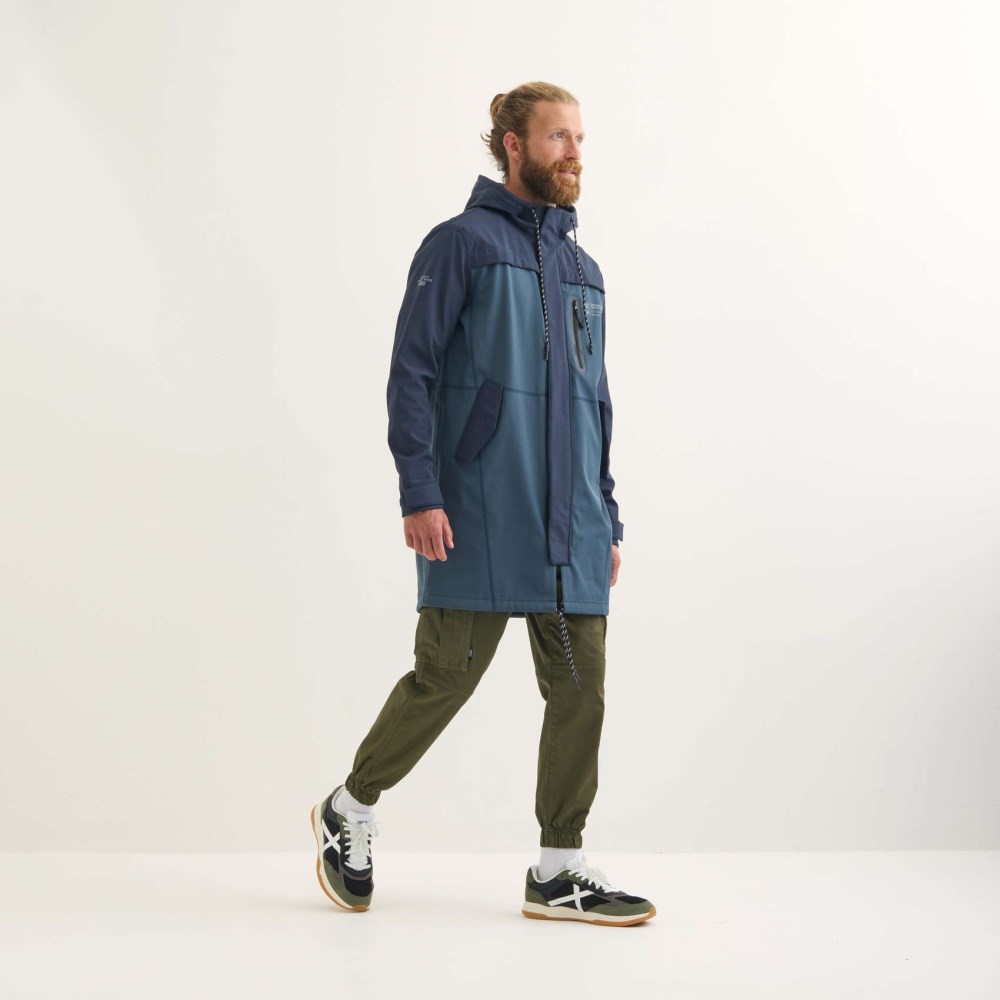 Parka MUNICH Rain lifestyle impermeable hombre de poliéster petroleo - AZUL