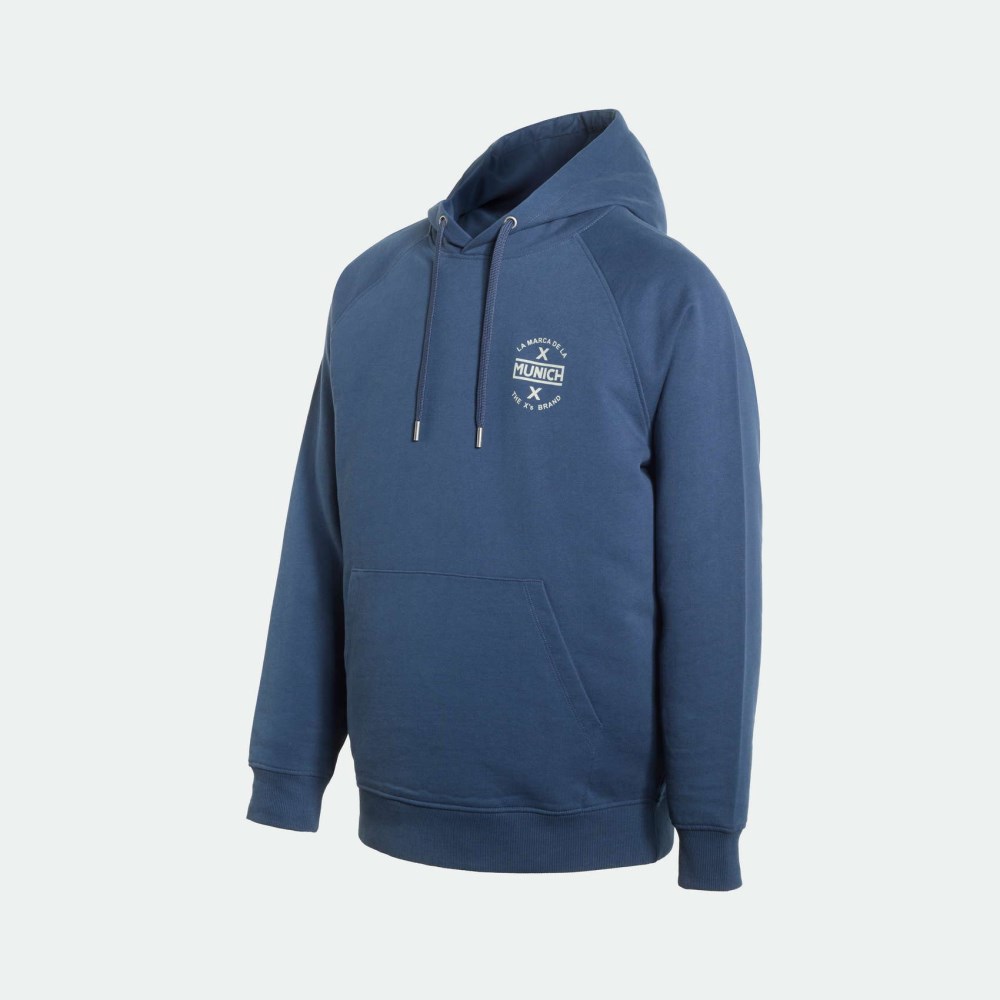 Sudadera MUNICH clásica de algodón azul marino - AZUL