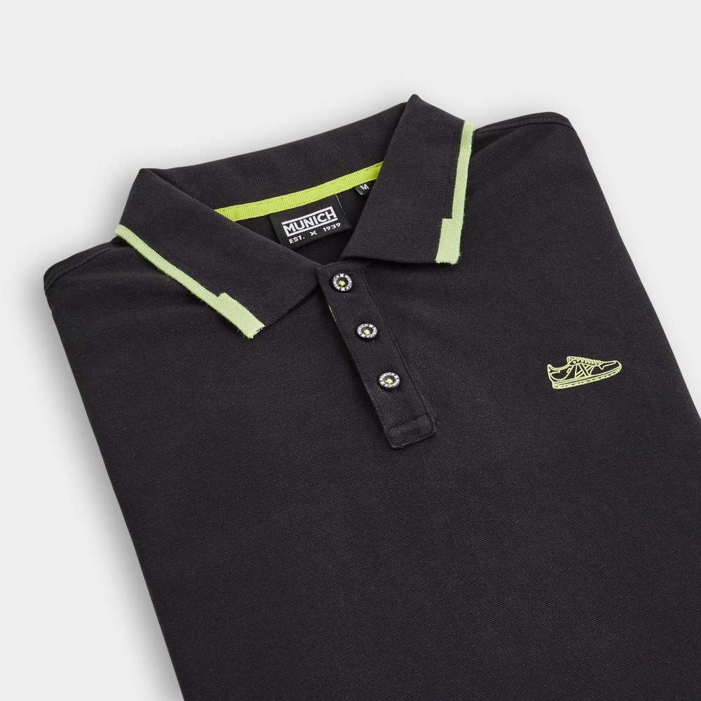 Polo MUNICH slam lifestyle de algodón negro - NEGRO