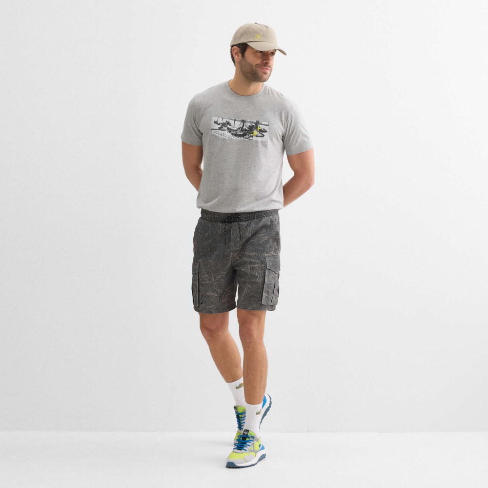 Bermuda MUNICH Tropic lifestyle de algodón-elastano caqui - CAQUI