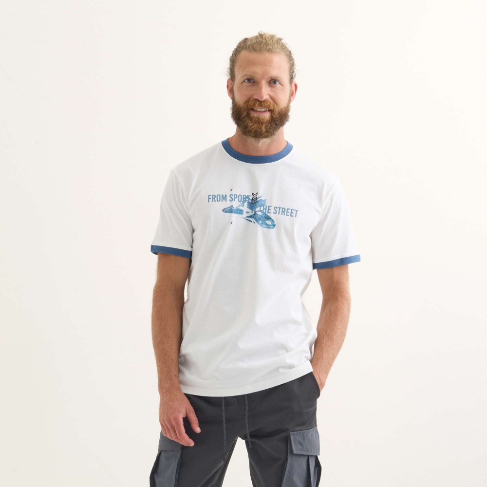Camiseta MUNICH Barru lifestyle hombre de algodón orgánico blanco - BLANCO