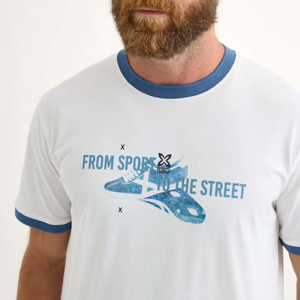 Camiseta MUNICH Barru lifestyle hombre de algodón orgánico blanco - BLANCO